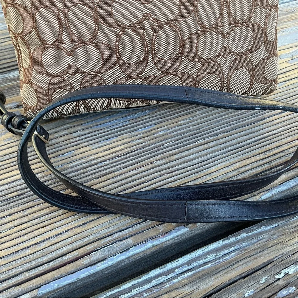 Coach Signature Canvas North South Swingpack Crossbody Bag